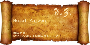 Weibl Zajzon névjegykártya